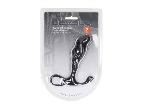 Masażer prostaty silikonowy Levelz falisty L czarny 12,4 cm - 2
