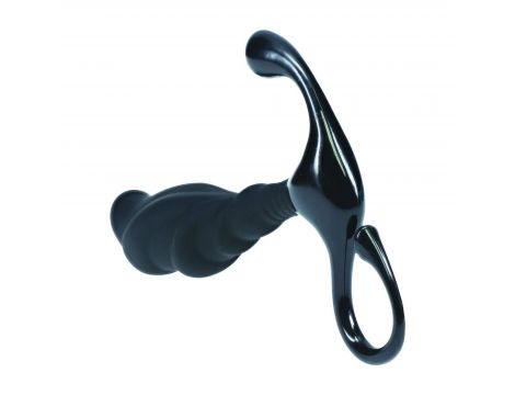 Masażer prostaty silikonowy Levelz falisty L czarny 12,4 cm - 4