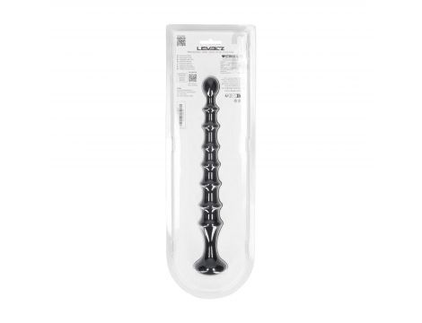 Sonda analna żebrowana Levelz silikonowa czarna 26,7 cm