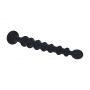 Sonda analna żebrowana Levelz silikonowa czarna 26,7 cm - 3