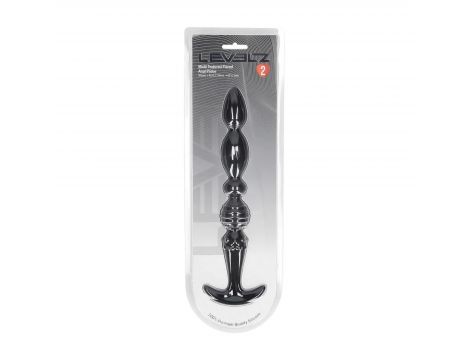 Sonda analna wieloteksturowa Levelz silikonowa czarna 26cm - 3