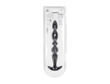 Sonda analna wieloteksturowa Levelz silikonowa czarna 26cm - 4
