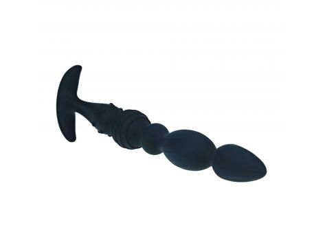 Sonda analna wieloteksturowa Levelz silikonowa czarna 26cm - 2