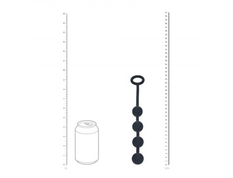 Silikonowe kulki analne okrągłe Levelz S czarne 23cm - 2