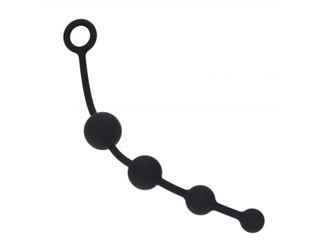 Zakrzywione silikonowe kulki analne Levelz czarne 29,5 cm - 5