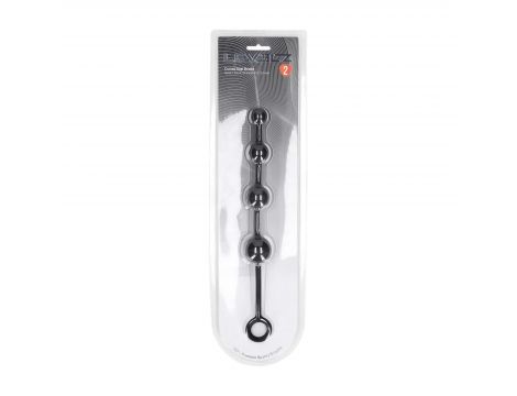 Zakrzywione silikonowe kulki analne Levelz czarne 29,5 cm - 3