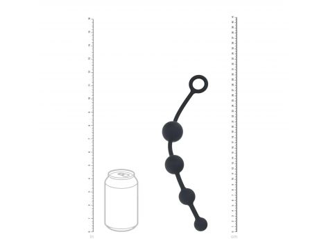 Zakrzywione silikonowe kulki analne Levelz czarne 29,5 cm - 2