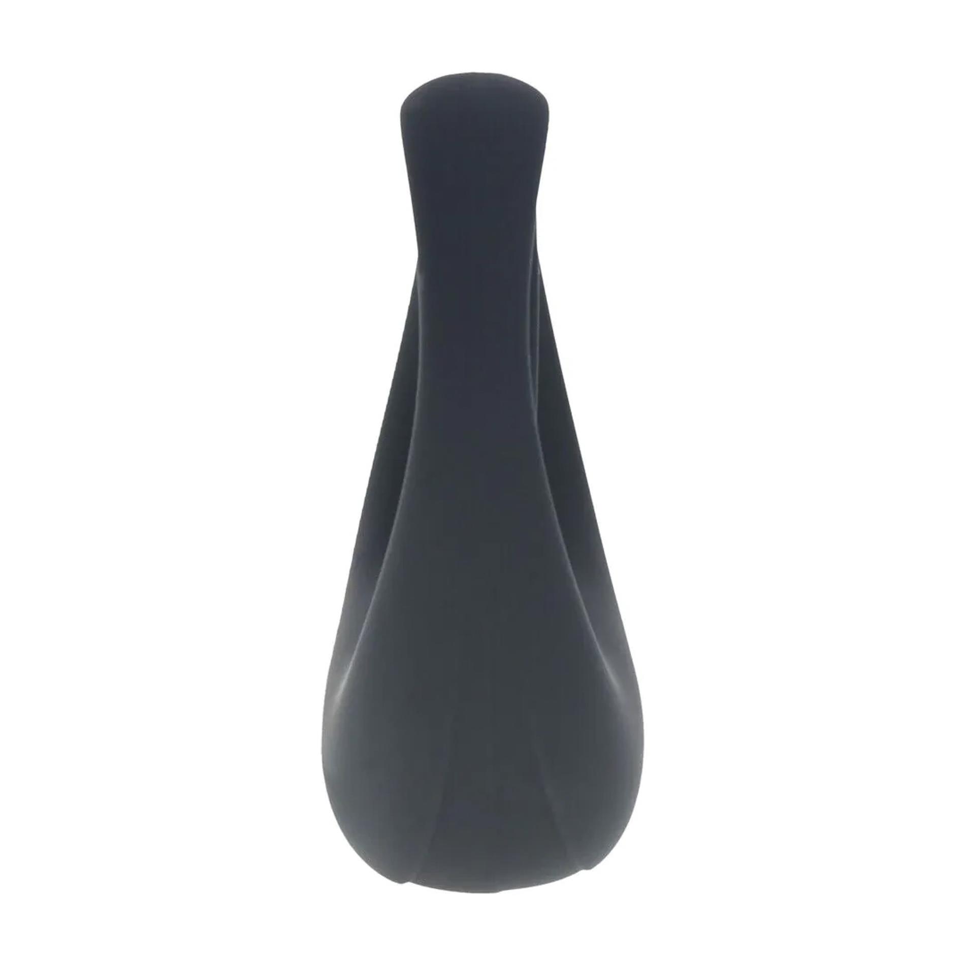 Vibrating Liquid Silicone Cock and Ball Ring - Black