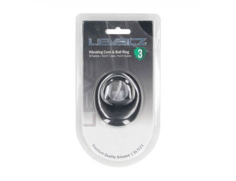 Pierścień erekcyjny wibrujący silikonowy Levelz Level 3 czarny 7,3 cm - 2