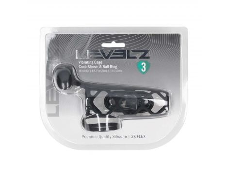 Wibrująca tuleja silikonowa na penisa Levelz czarna 14,5 cm - 2