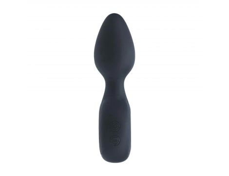 Vibrating Silicone Anal Plug with Loop - Black - 4