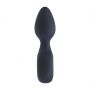 Vibrating Silicone Anal Plug with Loop - Black - 5
