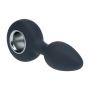 Vibrating Silicone Anal Plug with Loop - Black - 9