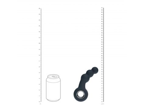 Masażer prostaty wibrujący koralikowy z pętlą silikonowy Levelz czarny 15cm - 5