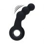 Masażer prostaty wibrujący koralikowy z pętlą silikonowy Levelz czarny 15cm - 3