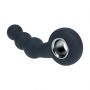 Masażer prostaty wibrujący koralikowy z pętlą silikonowy Levelz czarny 15cm - 8