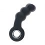 Masażer prostaty wibrujący koralikowy z pętlą silikonowy Levelz czarny 15cm - 9