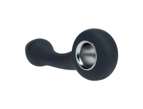 Wibrujący silikonowy masażer prostaty Levelz z pętlą czarny 14,5 cm - 3