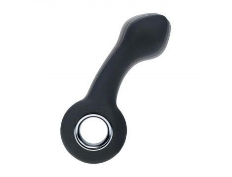 Wibrujący silikonowy masażer prostaty Levelz z pętlą czarny 14,5 cm - 6