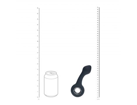 Wibrujący silikonowy masażer prostaty Levelz z pętlą czarny 14,5 cm - 5
