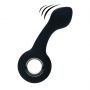 Wibrujący silikonowy masażer prostaty Levelz z pętlą czarny 14,5 cm - 3