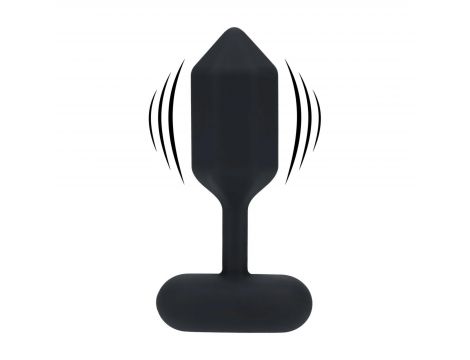 Wibrujący korek analny heksagonalny silikonowy Levelz L czarny 14 cm - 3