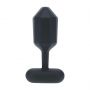 Wibrujący korek analny heksagonalny silikonowy Levelz L czarny 14 cm - 8