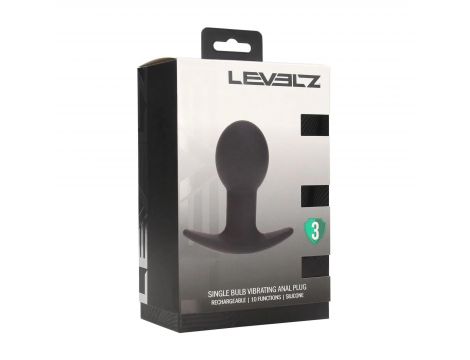 Korek analny wibrujący silikonowy Single Bulb Levelz czarny 9cm - 3