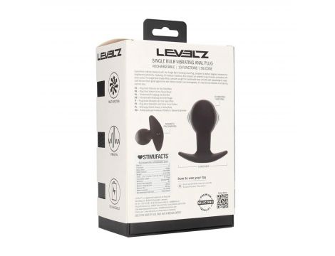 Korek analny wibrujący silikonowy Single Bulb Levelz czarny 9cm - 4