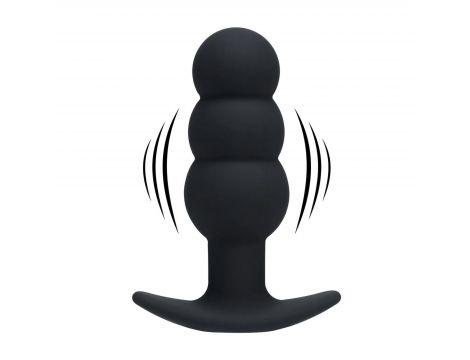 Wibrujący korek analny Tri Bulb silikonowy Levelz czarny USB - 3