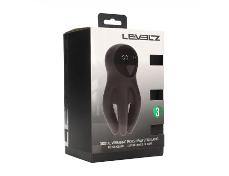 Digital Vibrating Silicone Penis Head Stimulator with Tentacles - Black - 2
