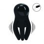 Digital Vibrating Silicone Penis Head Stimulator with Tentacles - Black - 2