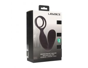 Wibrujący stymulator prostaty Levelz silikonowy z pierścieniem czarny