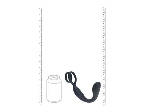Wibrujący stymulator prostaty Levelz silikonowy z pierścieniem czarny - 8