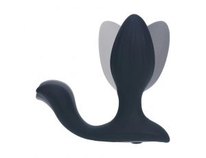 Korek analny wibrujący obrotowy z kulką Levelz silikonowy czarny 10,7cm
