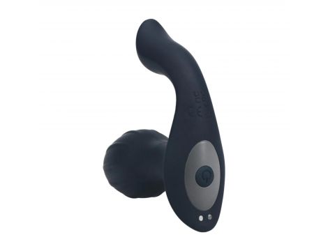 Korek analny wibrujący obrotowy z kulką Levelz silikonowy czarny 10,7cm - 6