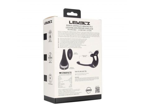 Pierścień wibrujący Levelz Tri O z pilotem silikonowy czarny 22,5 cm