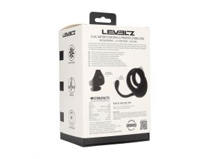 Dual Motor Silicone Cockring with Prostate Stimulator - Black