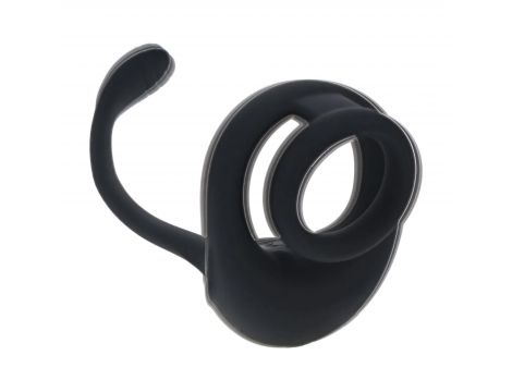 Dual Motor Silicone Cockring with Prostate Stimulator - Black - 8