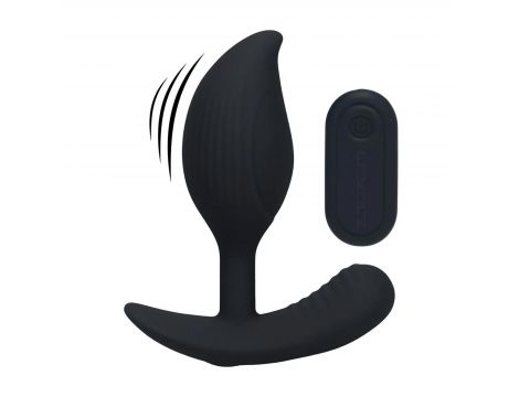 Korek analny wibrujący Levelz silikonowy z pilotem 10,6 cm czarny - 4