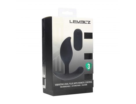 Korek analny wibrujący Levelz silikonowy z pilotem 10,6 cm czarny - 5