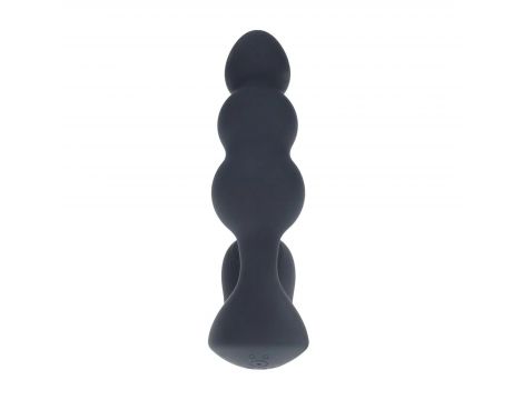 Korek analny wibrujący koralikowy Levelz zdalny czarny 14 cm USB - 5