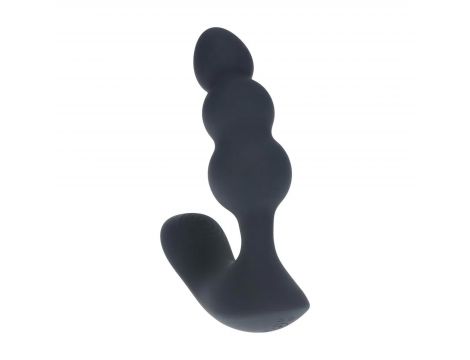 Korek analny wibrujący koralikowy Levelz zdalny czarny 14 cm USB - 2