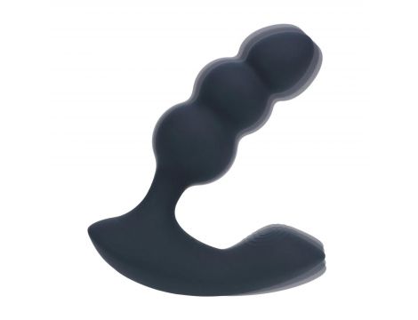Korek analny wibrujący koralikowy Levelz zdalny czarny 14 cm USB - 9