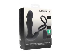 Masażer prostaty Levelz wibrujący z pierścieniem silikonowy czarny