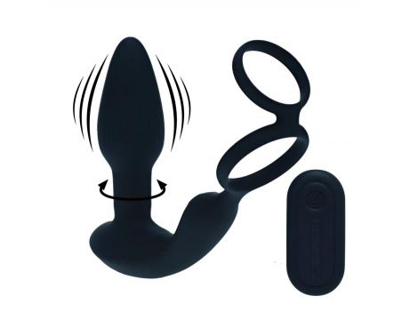 Masażer prostaty Levelz silikonowy z rotującymi koralikami i pilotem 17 cm - 6
