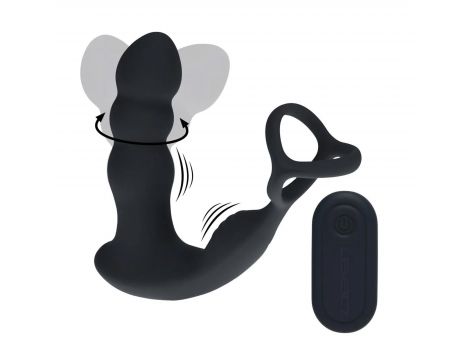 Masażer prostaty z rotującą głowicą Levelz silikonowy czarny 16,8 cm - 4