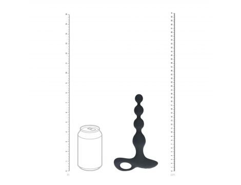 Wibrujący koralikowy korek analny silikonowy Levelz czarny 20 cm - 6