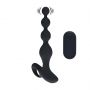 Wibrujący koralikowy korek analny silikonowy Levelz czarny 20 cm - 4