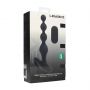 Wibrujący koralikowy korek analny silikonowy Levelz czarny 20 cm - 3